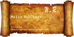 Melis Róbert névjegykártya