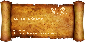 Melis Róbert névjegykártya